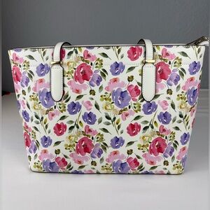Nanette Lepore Floral Structured Tote Spring Garden Print Purse